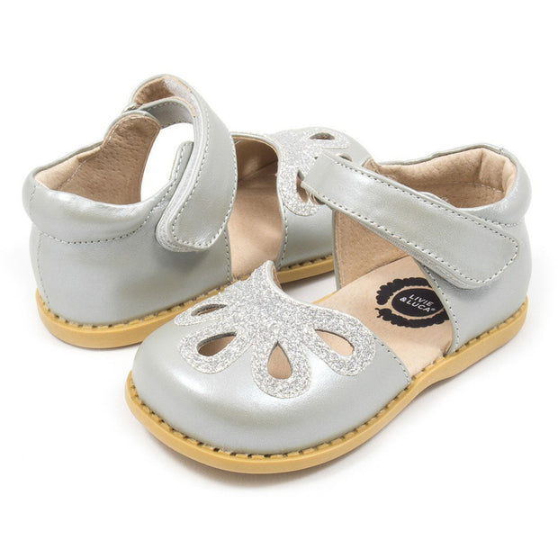 PETAL Mary Jane | Silver Metallic-Shoes-Livie & Luca
