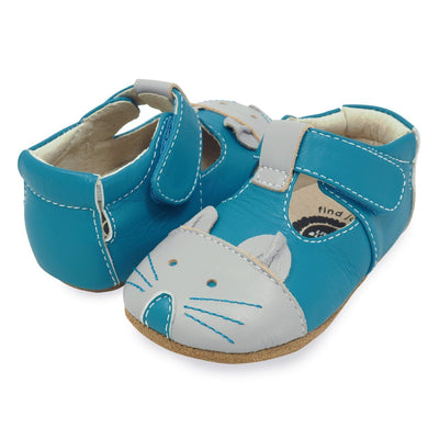  Adorable blue Mouse baby shoe with mouse appliqué, pair
